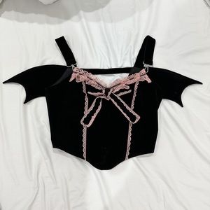 Dolls Kill Bat Wing Costume Corset Top